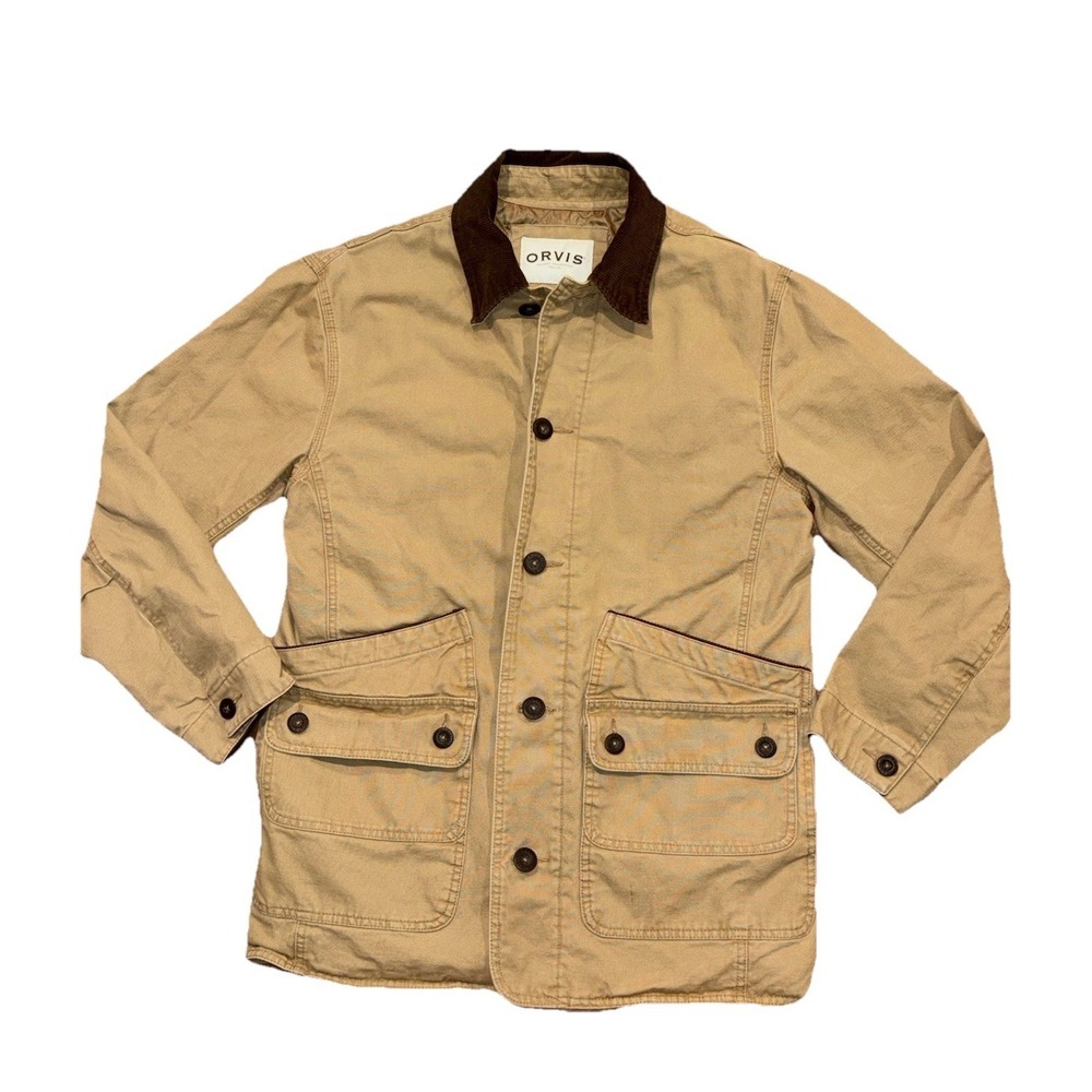 Orvis Quilt Lined Field Coat Brown Hunting Barn Jacket Men's M